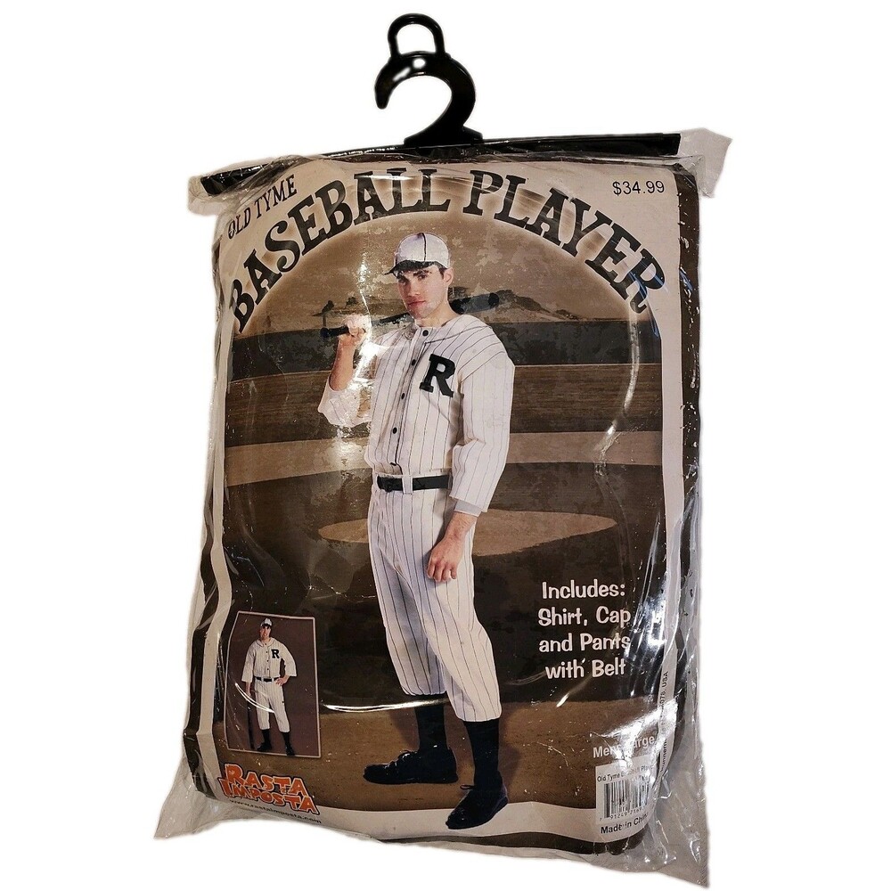 Halloween Old Tyme Baseball Player Uniform Mens Adult Costume Large